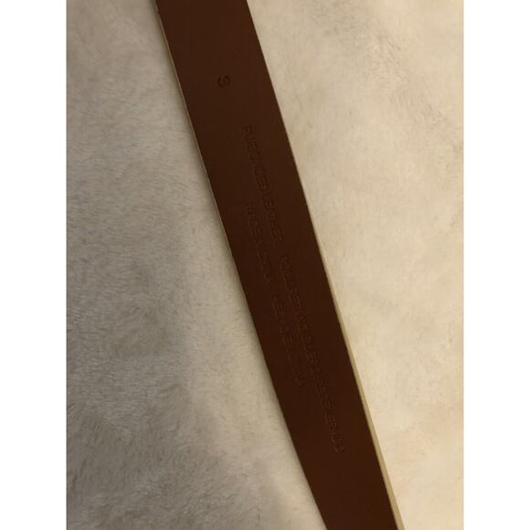 A New Day Womens Belt Small Pale Yellow Leather Chunky Center Bar Buckle NEW - Picture 6 of 9